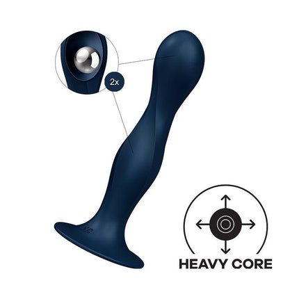 Satisfyer - Double Ball-R - Verzwaarde Dildo met Bewegende Metalen Kogels - Blauw-Erotiekvoordeel.nl