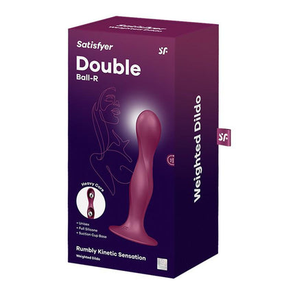 Satisfyer - Double Ball-R - Verzwaarde Dildo met Bewegende Metalen Kogels - Rood-Erotiekvoordeel.nl