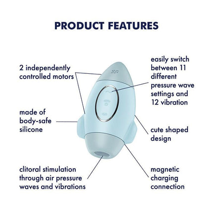 Satisfyer - Mission Control - Luchtdruk Vibrator - Lichtblauw-Erotiekvoordeel.nl