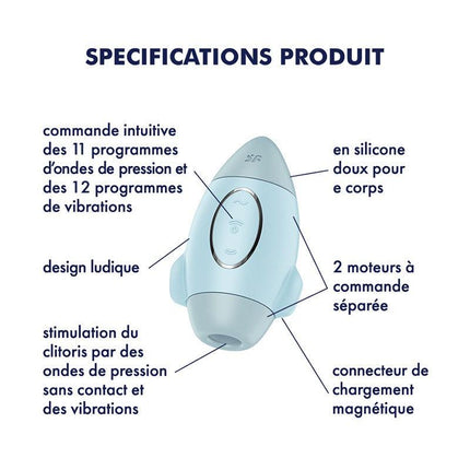 Satisfyer - Mission Control - Luchtdruk Vibrator - Lichtblauw-Erotiekvoordeel.nl