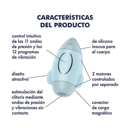 Satisfyer - Mission Control - Luchtdruk Vibrator - Lichtblauw-Erotiekvoordeel.nl