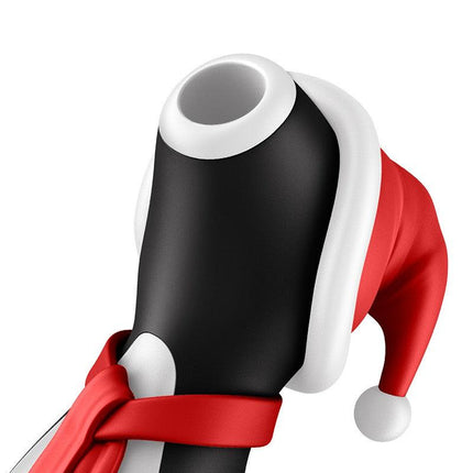 Satisfyer Penguin - Holiday Edition - Luchtdruk Stimulator - USB-oplaadbaar - Zwart, Rood & Wit-Erotiekvoordeel.nl