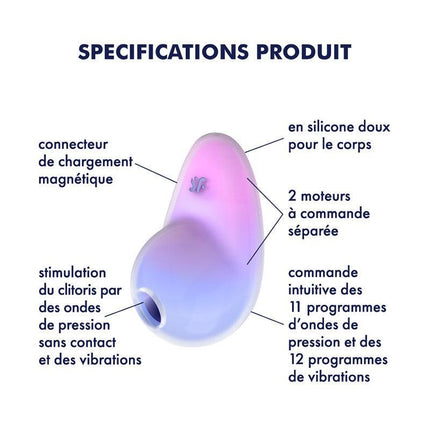 Satisfyer - Pixie Dust - Luchtdruk Vibrator met Vibratie - Paars & Roze-Erotiekvoordeel.nl