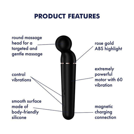 Satisfyer - Planet Wand-er - Wand Vibrator - Zwart & Rosé Goud-Erotiekvoordeel.nl