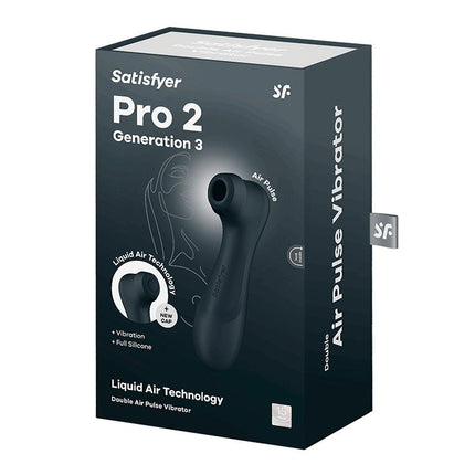 Satisfyer - Pro 2 Generation 3 - Luchtdruk Vibrator - Zwart-Erotiekvoordeel.nl
