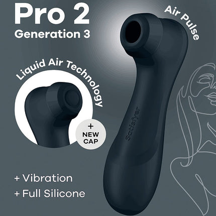 Satisfyer - Pro 2 Generation 3 - Luchtdruk Vibrator - Zwart-Erotiekvoordeel.nl