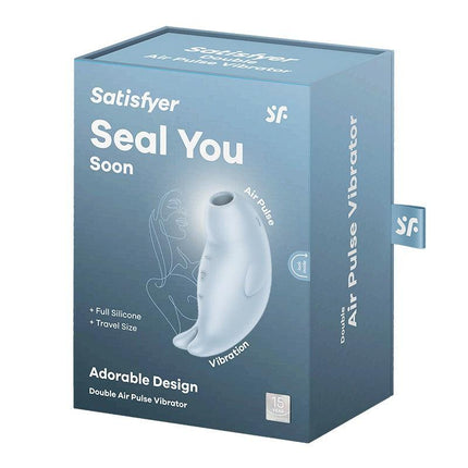 Satisfyer - Seal You Soon - Luchtdruk Vibrator met Vibratie - Lichtblauw-Erotiekvoordeel.nl
