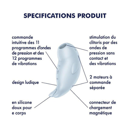 Satisfyer - Seal You Soon - Luchtdruk Vibrator met Vibratie - Lichtblauw-Erotiekvoordeel.nl