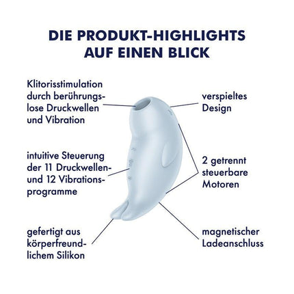 Satisfyer - Seal You Soon - Luchtdruk Vibrator met Vibratie - Lichtblauw-Erotiekvoordeel.nl