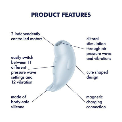 Satisfyer - Seal You Soon - Luchtdruk Vibrator met Vibratie - Lichtblauw-Erotiekvoordeel.nl