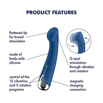 Satisfyer - Spinning G-Spot 1 - Vibrerende en Roterende G-Spot Vibrator - Blauw-Erotiekvoordeel.nl