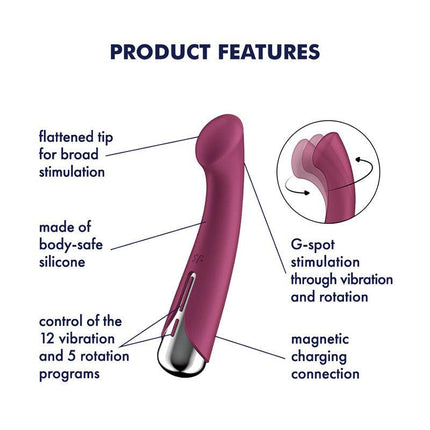 Satisfyer - Spinning G-Spot 1 - Vibrerende en Roterende G-Spot Vibrator - Rood-Erotiekvoordeel.nl