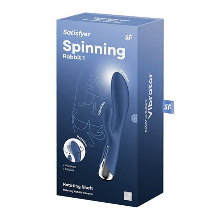 Satisfyer - Spinning Rabbit 1 - Roterende en Vibrerende Rabbit Vibrator - Tarzan Vibrator - Blauw-Erotiekvoordeel.nl