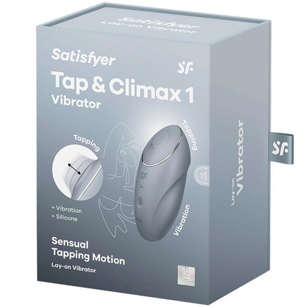 Satisfyer - Tap & Climax 1 - Vibrerende Clitoris Vibrator met Tik/Tapping Functie - Lichtblauw-Erotiekvoordeel.nl