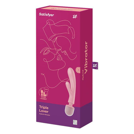 Satisfyer - Triple Lover - 2-in-1 Wand en Rabbit Vibrator - Roze-Erotiekvoordeel.nl
