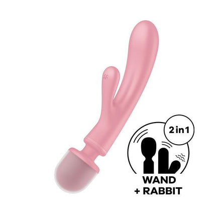 Satisfyer - Triple Lover - 2-in-1 Wand en Rabbit Vibrator - Roze-Erotiekvoordeel.nl