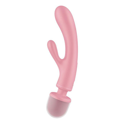 Satisfyer - Triple Lover - 2-in-1 Wand en Rabbit Vibrator - Roze-Erotiekvoordeel.nl