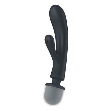 Satisfyer - Triple Lover - 2-in-1 Wand en Rabbit Vibrator - Zwart-Erotiekvoordeel.nl