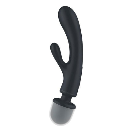 Satisfyer - Triple Lover - 2-in-1 Wand en Rabbit Vibrator - Zwart-Erotiekvoordeel.nl