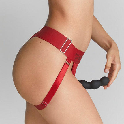 Strap-On-Me - Harness Unique - Strap-On Harnas - Voor dubbele penetratie - Rood-Erotiekvoordeel.nl