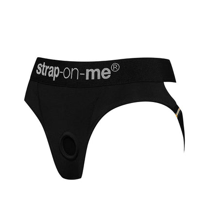 Strap-On-Me - Heroine - Comfortabel Strap-on Voorbinddildo Harnas Van Microfiber - Zwart-Erotiekvoordeel.nl
