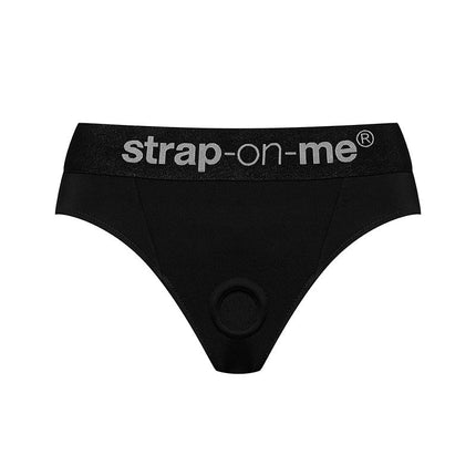 Strap-On-Me - Heroine - Comfortabel Strap-on Voorbinddildo Harnas Van Microfiber - Zwart-Erotiekvoordeel.nl