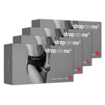 Strap-On-Me - Heroine - Comfortabel Strap-on Voorbinddildo Harnas Van Microfiber - Zwart-Erotiekvoordeel.nl