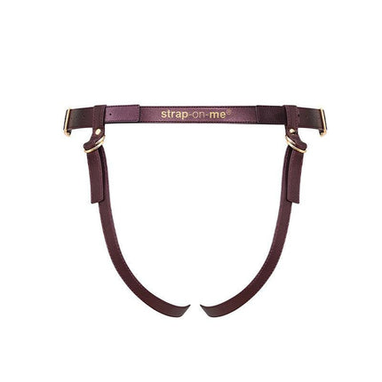 Strap-On-Me - Strap-on Harnas Generous - PU Leer - Aubergine Paars-Erotiekvoordeel.nl