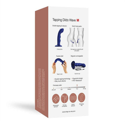 Strap-On-Me - Wave - Tapping Dildo - Met Tapping Functie - Blauw-Erotiekvoordeel.nl