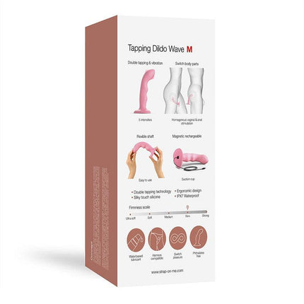 Strap-On-Me - Wave - Tapping Dildo - Met Tapping Functie - Roze-Erotiekvoordeel.nl