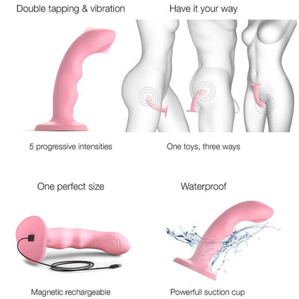 Strap-On-Me - Wave - Tapping Dildo - Met Tapping Functie - Roze-Erotiekvoordeel.nl
