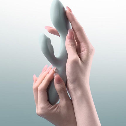 Svakom - Chika - Verwarmende Rabbit Vibrator - Tarzan Vibrator - Met App Control - Lichtgrijs-Erotiekvoordeel.nl