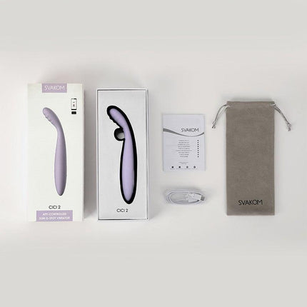 Svakom - Cici 2 - Verwarmende G-Spot Vibrator Met Flexibele Kop - Met App Control - Lila-Erotiekvoordeel.nl