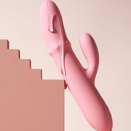 Svakom - Mora Neo - Interactieve Rabbit Vibrator met stotende kralen-ring - App Control - Roze-Erotiekvoordeel.nl