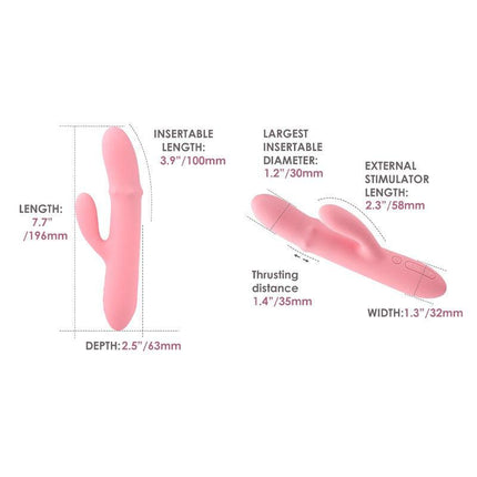 Svakom - Mora Neo - Interactieve Rabbit Vibrator met stotende kralen-ring - App Control - Roze-Erotiekvoordeel.nl