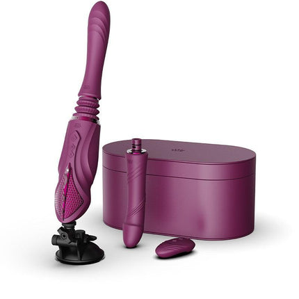 Zalo - Sesh - Verwarmende Stotende Vibrator met Afstandsbediening - Amethyst Paars-Erotiekvoordeel.nl