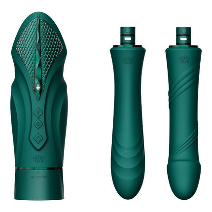 Zalo - Sesh - Verwarmende Stotende Vibrator met Afstandsbediening - Smaragd Groen-Erotiekvoordeel.nl