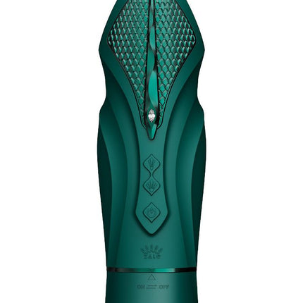 Zalo - Sesh - Verwarmende Stotende Vibrator met Afstandsbediening - Smaragd Groen-Erotiekvoordeel.nl