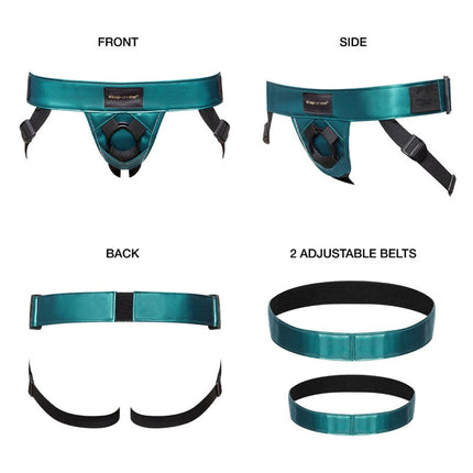 Strap-On-Me - Harnais Strapon PVC Similicuir Curieux - vert métallisé