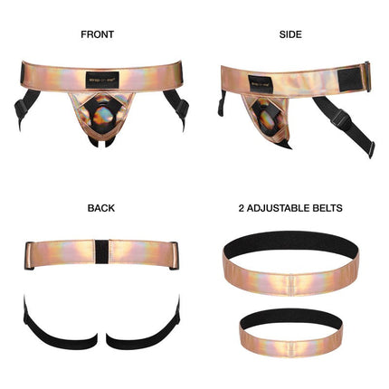 Strap-On-Me - Strapon Harnas PVC Leatherette Curious - metallic goud