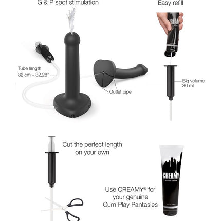 Strap-On-Me - Squirting Cum Dildo - spritzen Dildo - Größe S - Schwarz