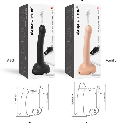 Strap-On-Me - Squirting Cum Dildo - spritzen Dildo - Größe S - Schwarz