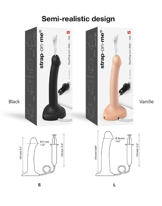 Strap-On-Me - Squirting Cum Dildo - Squirting Dildo - Size S - Black