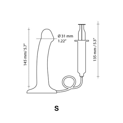 Strap-On-Me - Squirting Cum Dildo - spritzen Dildo - Größe S - Schwarz