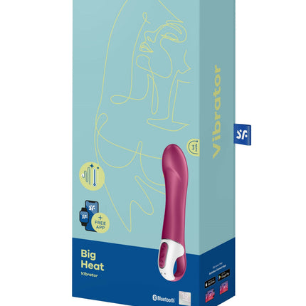 Satisfyer Big Heat Verwarmde G-spot Vibrator met APP control - berry rood
