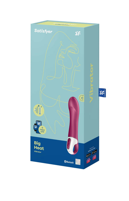Satisfyer Big Heat Heated G-spot Vibrator with APP control - berry red