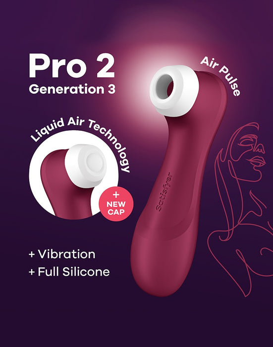Satisfyer - Pro 2 Generation 3 - Vibromasseur à pression d'air - Rouge