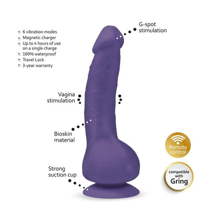 G-Vibe - Gode Vibrant G-Real 2 Avec Ventouse - Violet