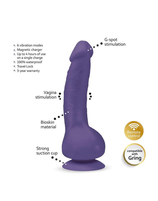 G-Vibe - G-Real 2 Vibrating Dildo With Suction Cup - Purple