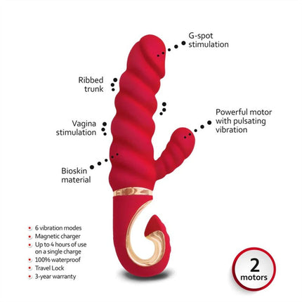 G-Vibe - G-Candy Mini Gerippter Rabbit Vibrator - Rot